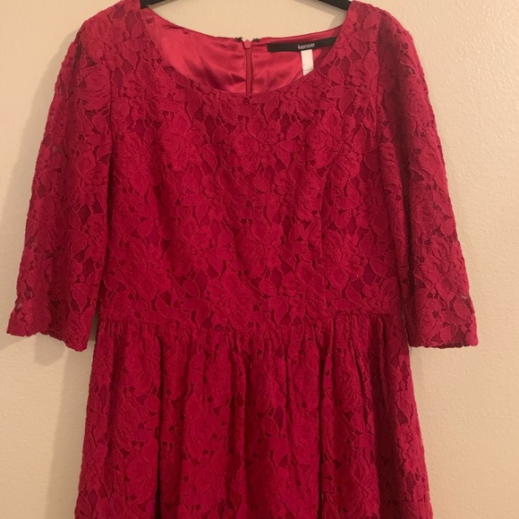 Kensie Red Lace Dress - Picture 2 of 7